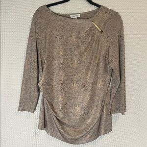 Calvin Klein Gold-Tone Embellished Blouse